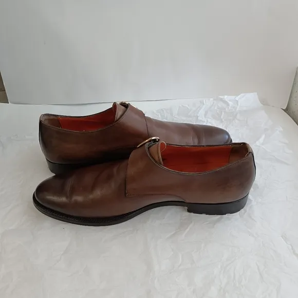 Santoni men's monk strap leather shoes size 8