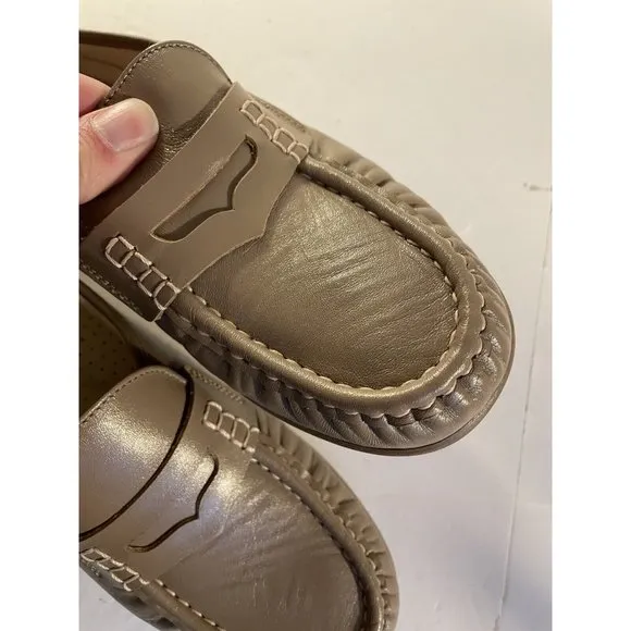 SAS Shoes Womens 10 M Casual Comfort Slip On Moccasin Loafers Beige Leather
