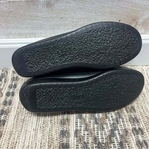 SAS Shoes Womens 12W Black Loafer Slip On Leather Classic TImeless Elastic Gore
