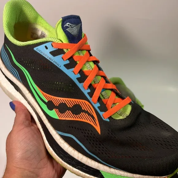 Saucony Endorphin Pro Running Shoes Black Orange Green Blue Sneakers Size 13