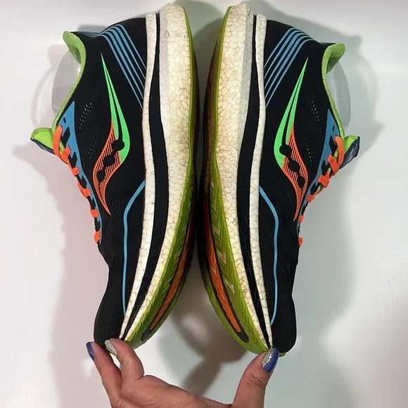 Saucony Endorphin Pro Running Shoes Black Orange Green Blue Sneakers Size 13