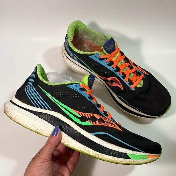 Saucony Endorphin Pro Running Shoes Black Orange Green Blue Sneakers Size 13