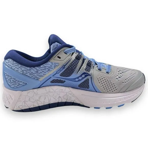 SAUCONY OMNI ISO EVERUN Womens Size 5.5 Grey Blue Running Shoes S10442-1 EUC!