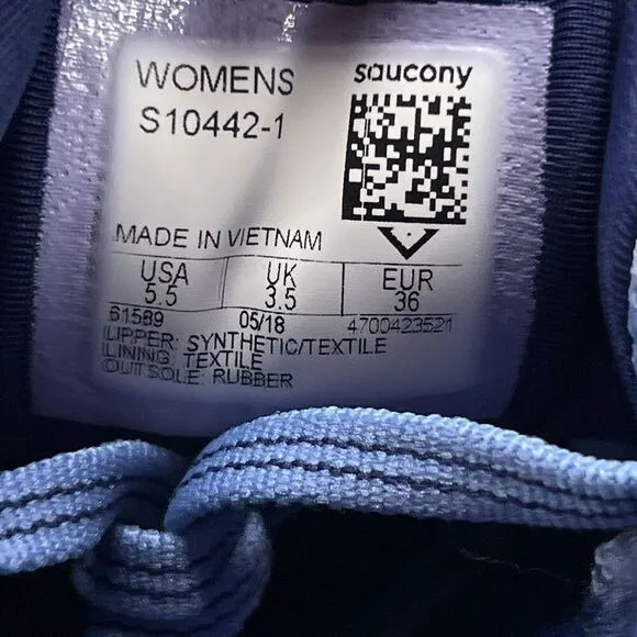 SAUCONY OMNI ISO EVERUN Womens Size 5.5 Grey Blue Running Shoes S10442-1 EUC!