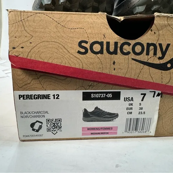 Saucony Peregrine 12 Black Running Shoes S10737-05 Women’s Size 7