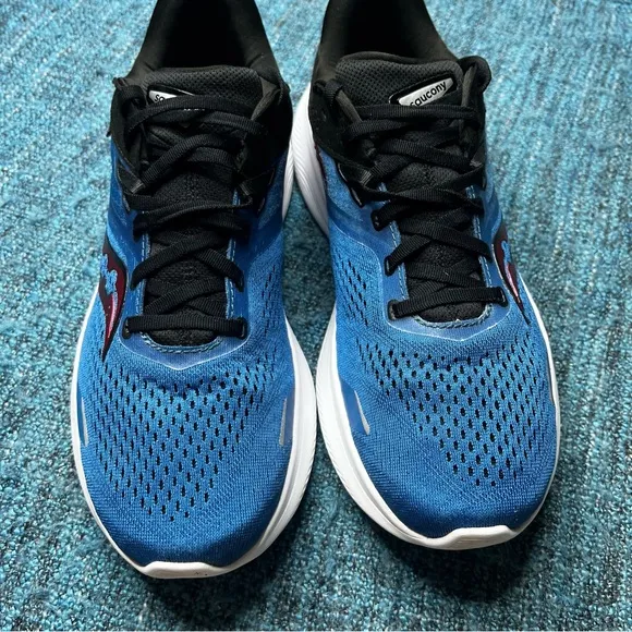 Saucony Ride 16 Running Shoes in Hydro Blue Black Red White