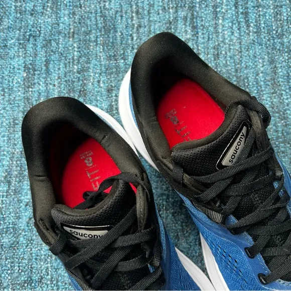 Saucony Ride 16 Running Shoes in Hydro Blue Black Red White