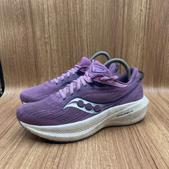 Saucony Triumph 21 Women's Size 8.5 Road Running Shoes Sneakers Grape Indigo