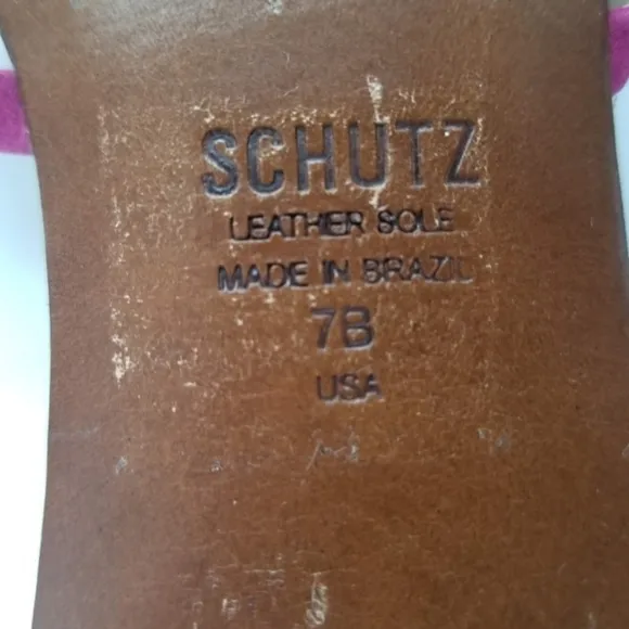 Schutz Embroidered Beaded Slip On Sandal Shoe Size 7
