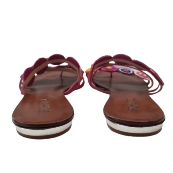 Schutz Embroidered Beaded Slip On Sandal Shoe Size 7