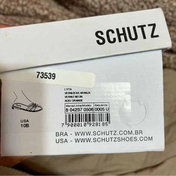 Schutz Lyra Slide Neon Orange Leather Sandal NEW NWT​