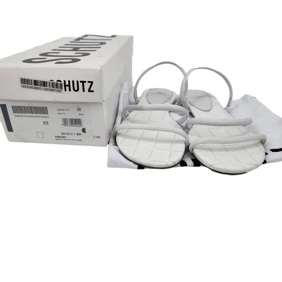 Schutz White Slip On Alberta Strappy Slip On Casual Slide Sandals Size 8.5