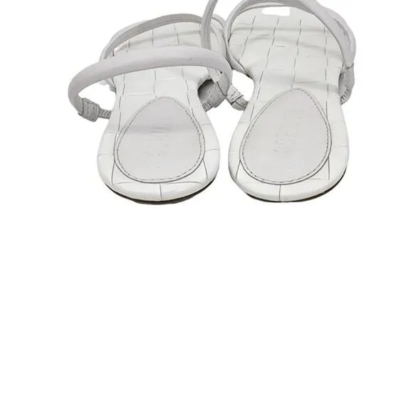 Schutz White Slip On Alberta Strappy Slip On Casual Slide Sandals Size 8.5