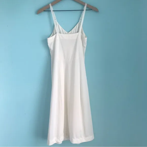 Sears Vintage Strappy Lingerie Fitted Stretch Midi Slip Dress 34 Tall Ivory Rare