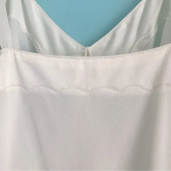 Sears Vintage Strappy Lingerie Fitted Stretch Midi Slip Dress 34 Tall Ivory Rare