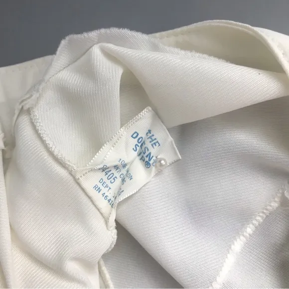 Sears Vintage Strappy Lingerie Fitted Stretch Midi Slip Dress 34 Tall Ivory Rare