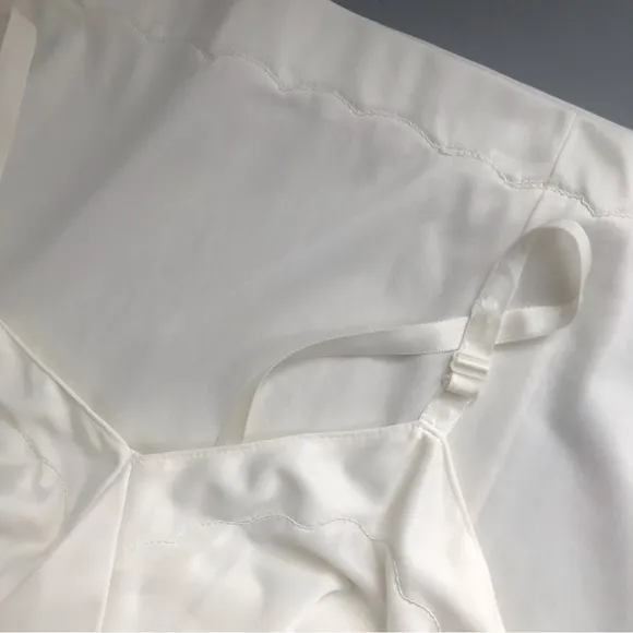 Sears Vintage Strappy Lingerie Fitted Stretch Midi Slip Dress 34 Tall Ivory Rare