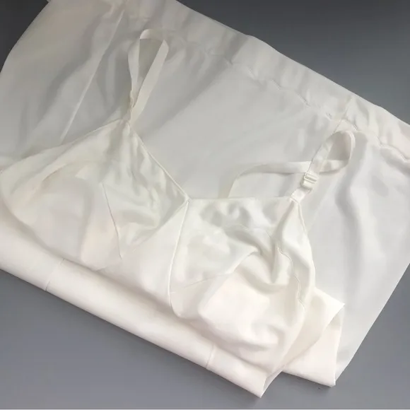 Sears Vintage Strappy Lingerie Fitted Stretch Midi Slip Dress 34 Tall Ivory Rare
