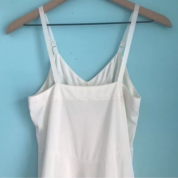 Sears Vintage Strappy Lingerie Fitted Stretch Midi Slip Dress 34 Tall Ivory Rare