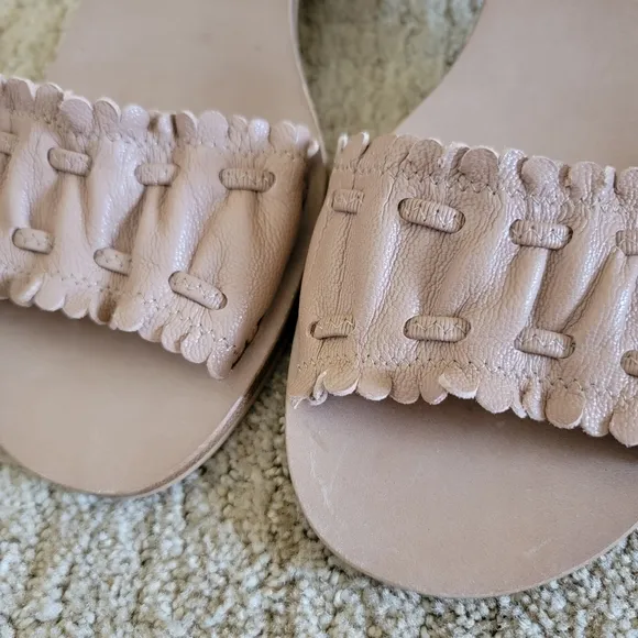 See by Chloe Ruffled Beige Sandals, Size 41