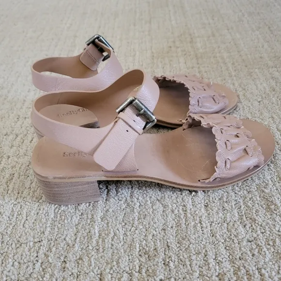 See by Chloe Ruffled Beige Sandals, Size 41