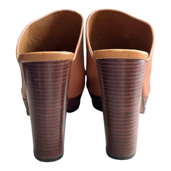 See by Chloe Women's Alex Leather Clog Platform Sandals Brown Size 40 EU/10 US