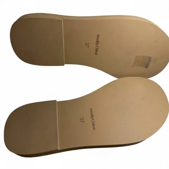 See By Chloe Women's Essie Logo Slide Sandal Sz EU 37 NEW