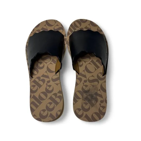 See By Chloe Women's Essie Logo Slide Sandal Sz EU 37 NEW