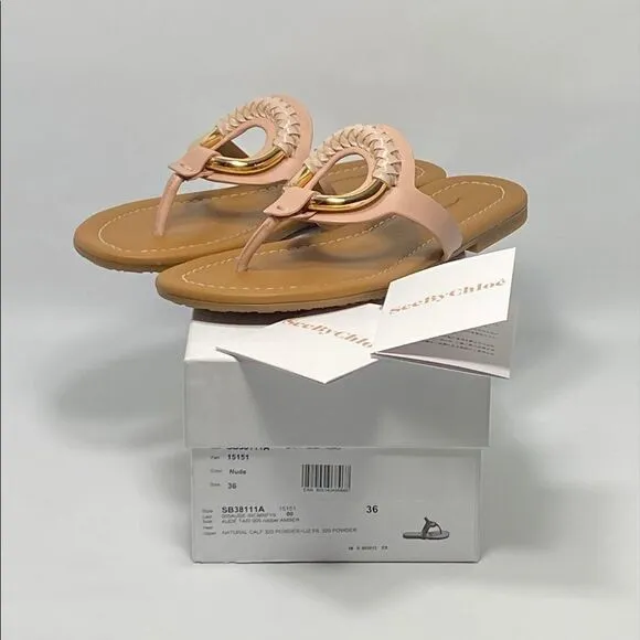 See by Chloé Leather Thong Sandals size 36