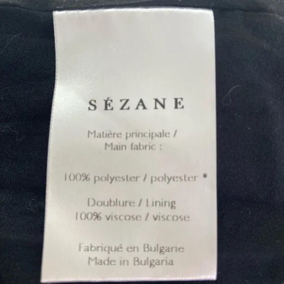 Sezane Auberie Ruffle Hem Bateau Neck Mini Dress Black