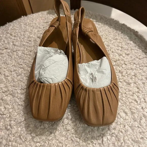 Sezane Frannie Ballerines Light Tan Leather Women's Shoes