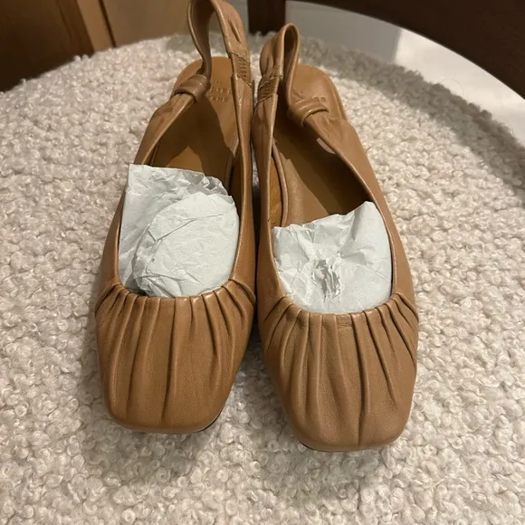 Sezane Frannie Ballerines Light Tan Leather Women's Shoes