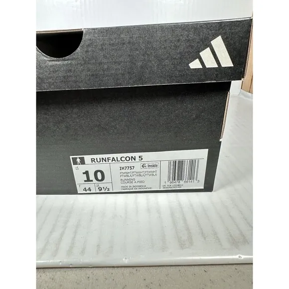 Size 10 Men’s adidas Runfalcon 5 Athletic Running Shoes White IH7757 NEW
