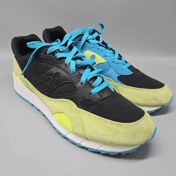 Size 14 - Saucony Shadow 6000 Split - Black Yellow Running Shoes Sneakers