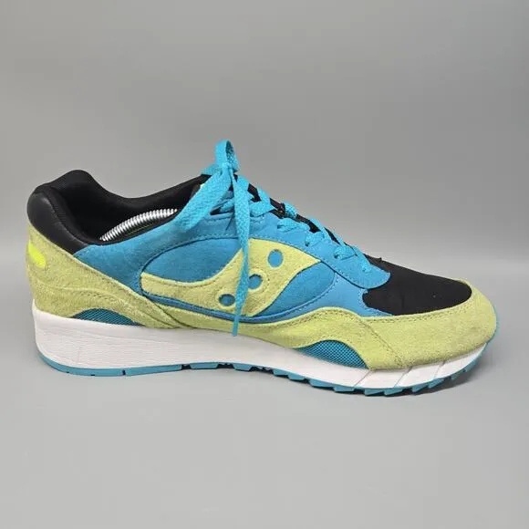 Size 14 - Saucony Shadow 6000 Split - Black Yellow Running Shoes Sneakers