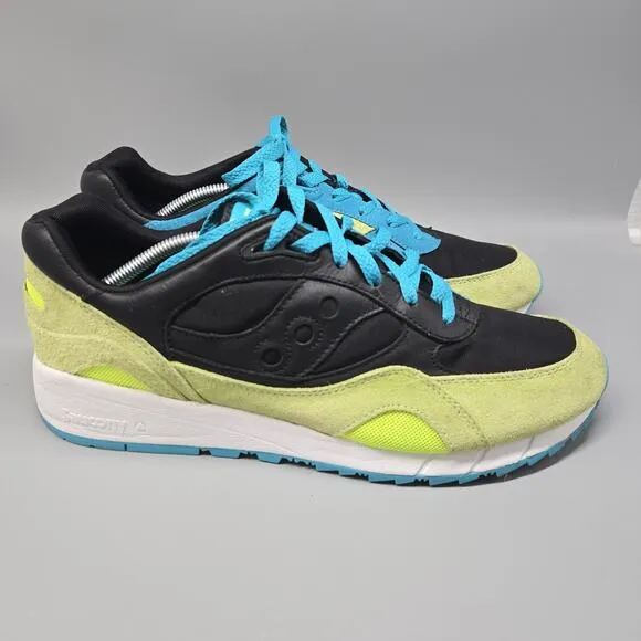 Size 14 - Saucony Shadow 6000 Split - Black Yellow Running Shoes Sneakers