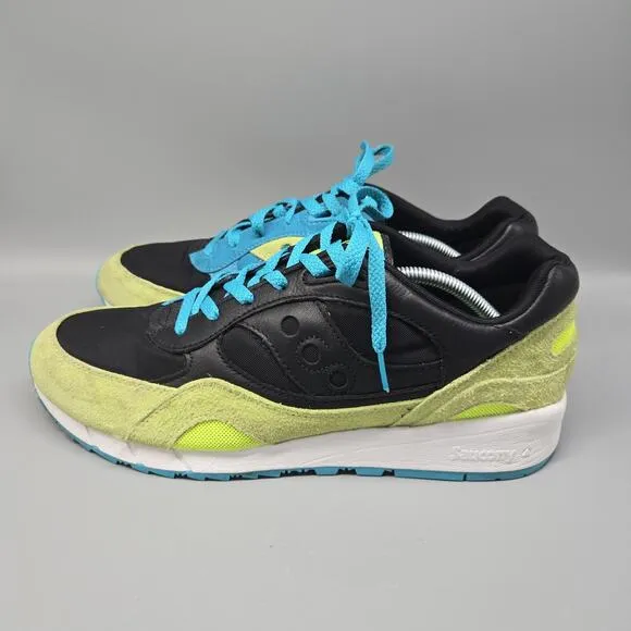 Size 14 - Saucony Shadow 6000 Split - Black Yellow Running Shoes Sneakers