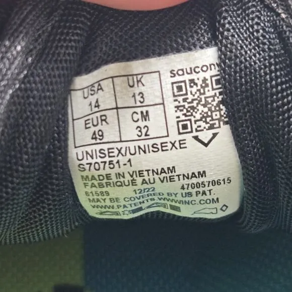 Size 14 - Saucony Shadow 6000 Split - Black Yellow Running Shoes Sneakers