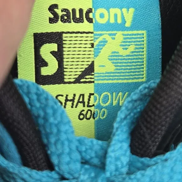 Size 14 - Saucony Shadow 6000 Split - Black Yellow Running Shoes Sneakers