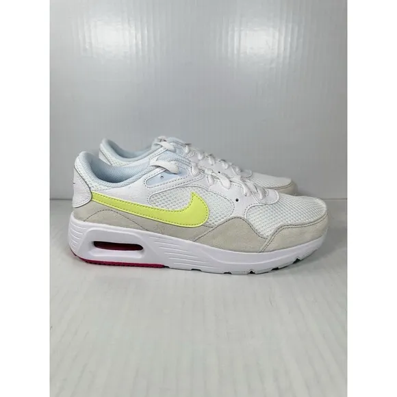 Size 6.5 Nike Air Max SC Womens Shoe White/Light Lemon/Fireberry/Blue FQ8886-100