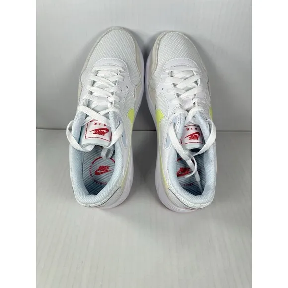 Size 6.5 Nike Air Max SC Womens Shoe White/Light Lemon/Fireberry/Blue FQ8886-100