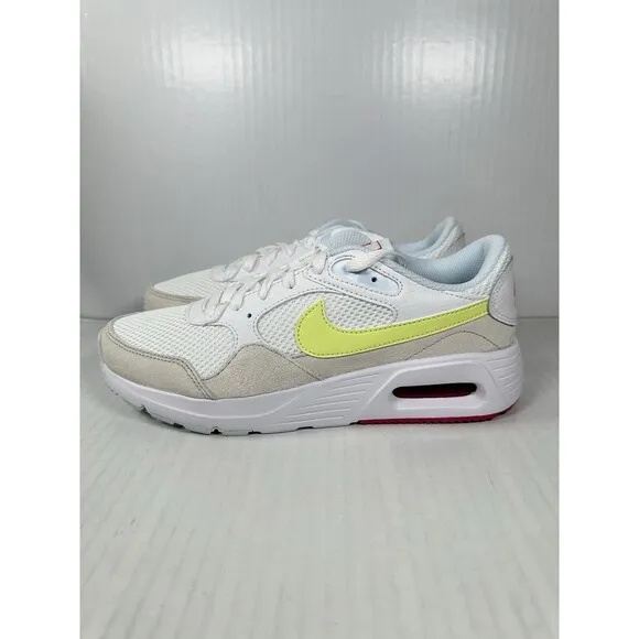 Size 6.5 Nike Air Max SC Womens Shoe White/Light Lemon/Fireberry/Blue FQ8886-100