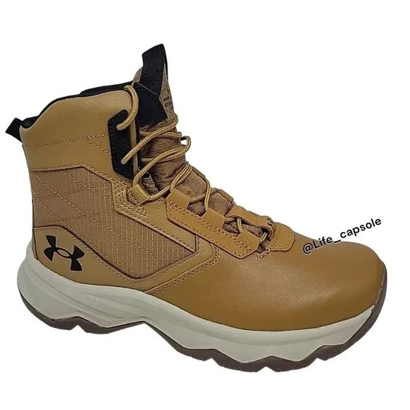 Size 7Y Under Armour Stellar G2‎ 6&quot; Tactical Boots Hiking Brown Outdoor Boys New