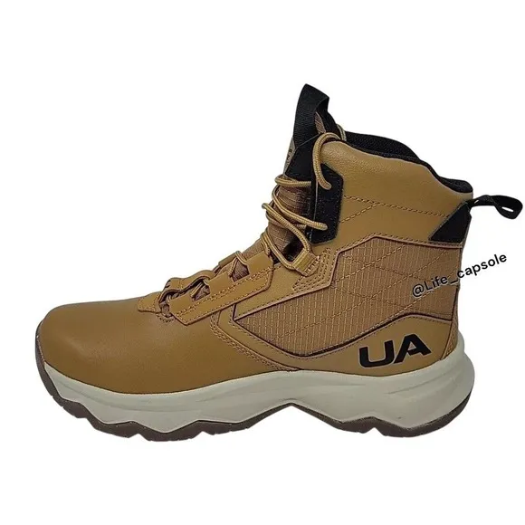 Size 7Y Under Armour Stellar G2‎ 6&quot; Tactical Boots Hiking Brown Outdoor Boys New