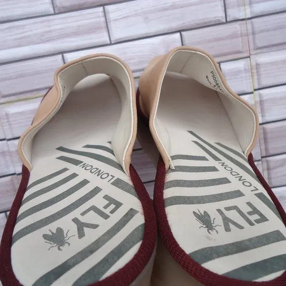 SIZE EU 41. Fly London nubuck leather slip on wedge sandals.
