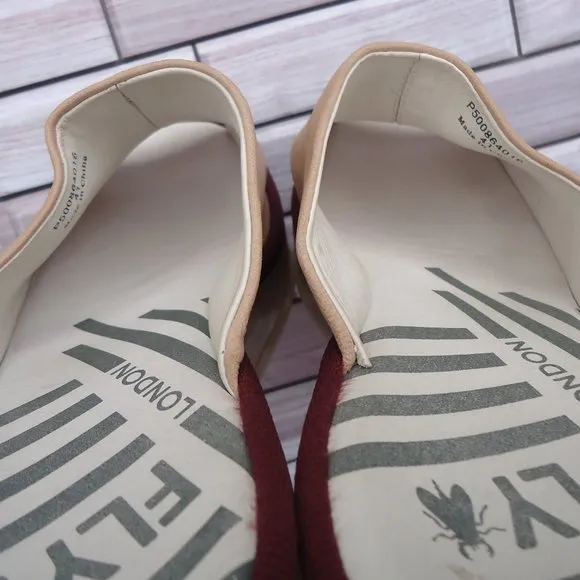 SIZE EU 41. Fly London nubuck leather slip on wedge sandals.