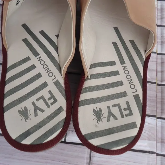 SIZE EU 41. Fly London nubuck leather slip on wedge sandals.