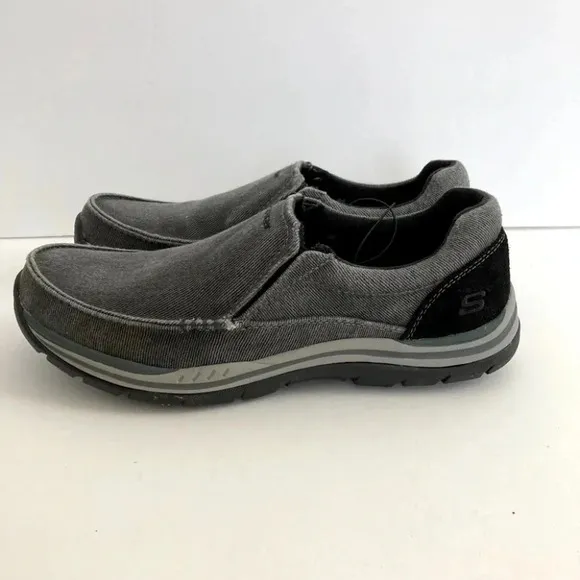 Skechers Avillo Canvas Slip-On Shoes Vintage Wash Memory Foam