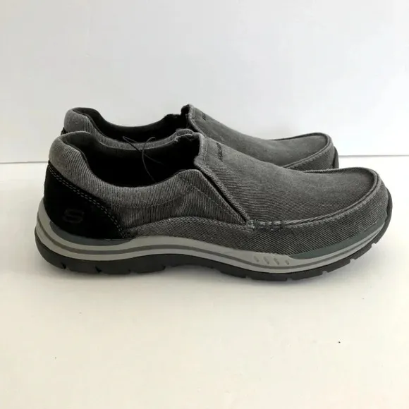 Skechers Avillo Canvas Slip-On Shoes Vintage Wash Memory Foam