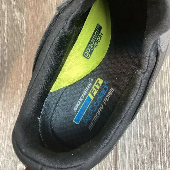SKECHERS Delson 3.0 Cicada Men's 11.5 Black‎ Slip On Lightweight Sneaker Shoe